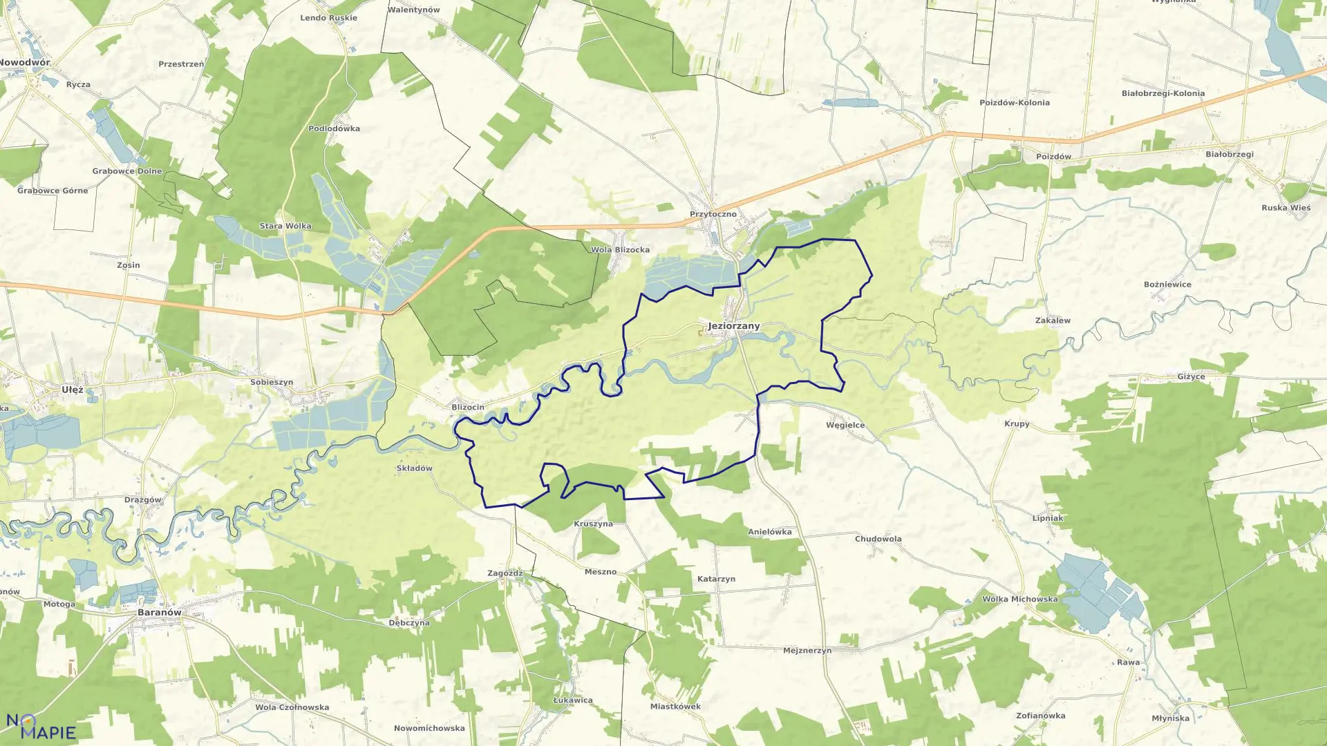 Mapa obrębu 2-JEZIORZANY w gminie Jeziorzany