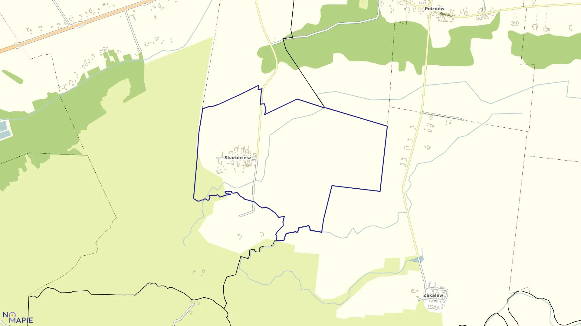 Mapa obrębu 7-SKARBICIERZ w gminie Jeziorzany