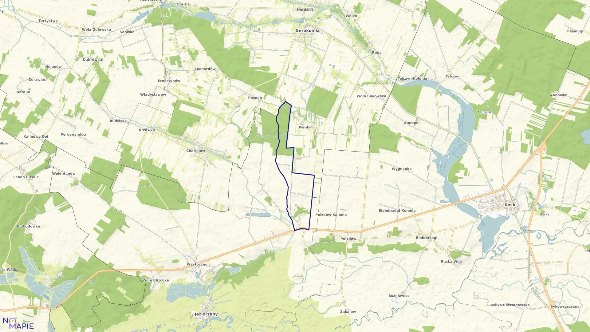 Mapa obrębu 9-STOCZEK KOCKI w gminie Jeziorzany